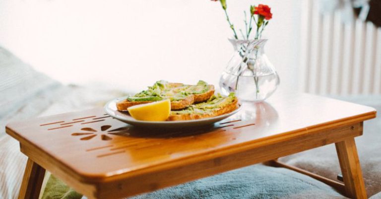 Bed And Breakfast - Food on Plant on Wooden Bed Tray